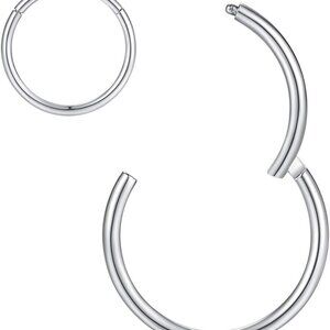 Hypoallergenic Surgical Steel Septum Nose Rings in Multiple Gauges and Colors, C